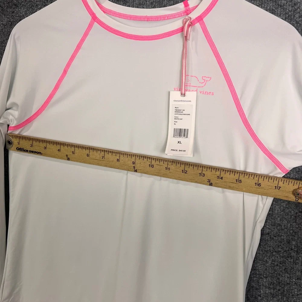 NEW Vineyard Vines Rash Guard Girls XL White NWT Long Sleeve Whale Swimwear